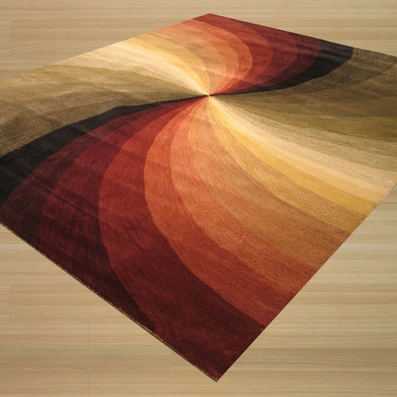 Prismatic Swirl Hand-Tufted Wool Rug - Picture 2 of 3